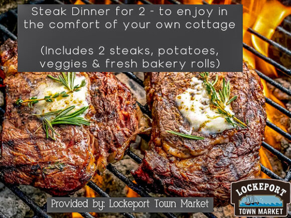 Ribeye steaks, BBQ grill pan & fresh in-store bakery rolls, by Town Market Lockeport, NS